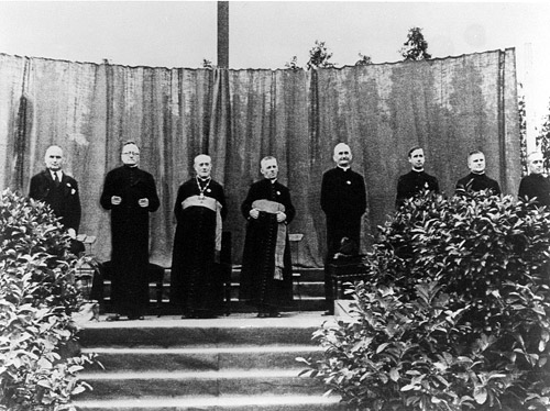 Priests giving the Nazi salute